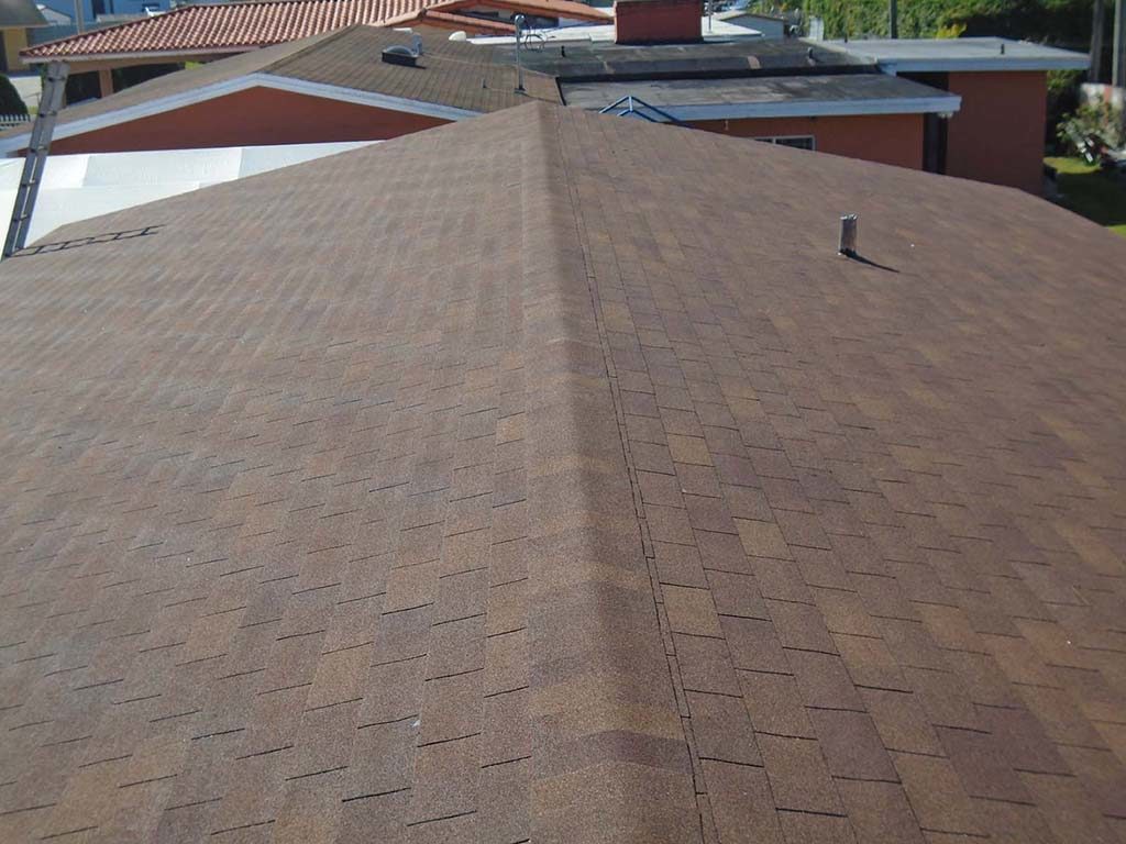 After photo of new asphalt roof shingles in Hialeah