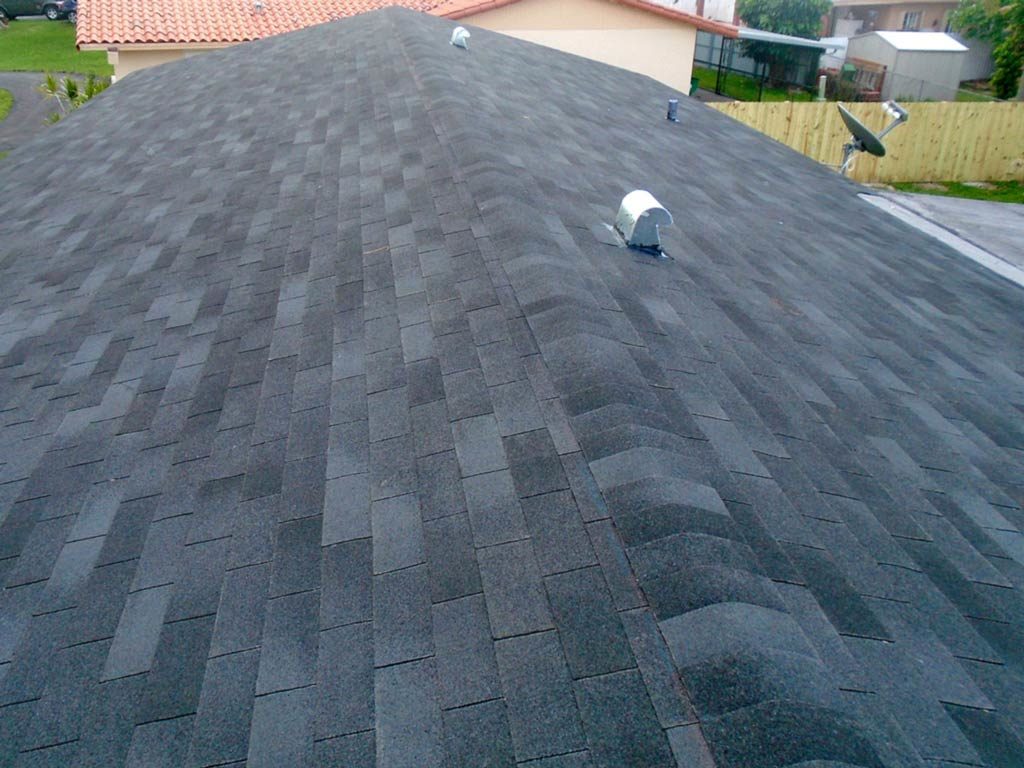 Close-up after photo of charcoal shingle