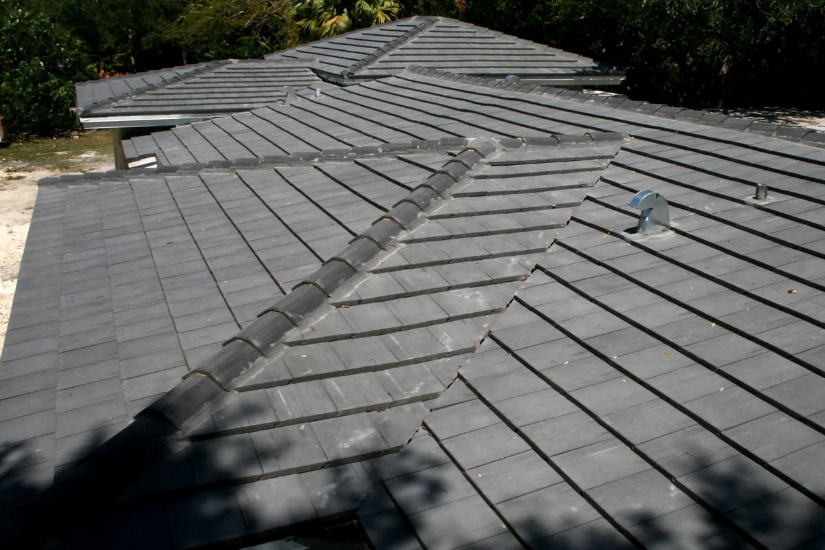 Charcoal Flat Cement Roof Tile | Roof Repairs & New Roofs in Miami